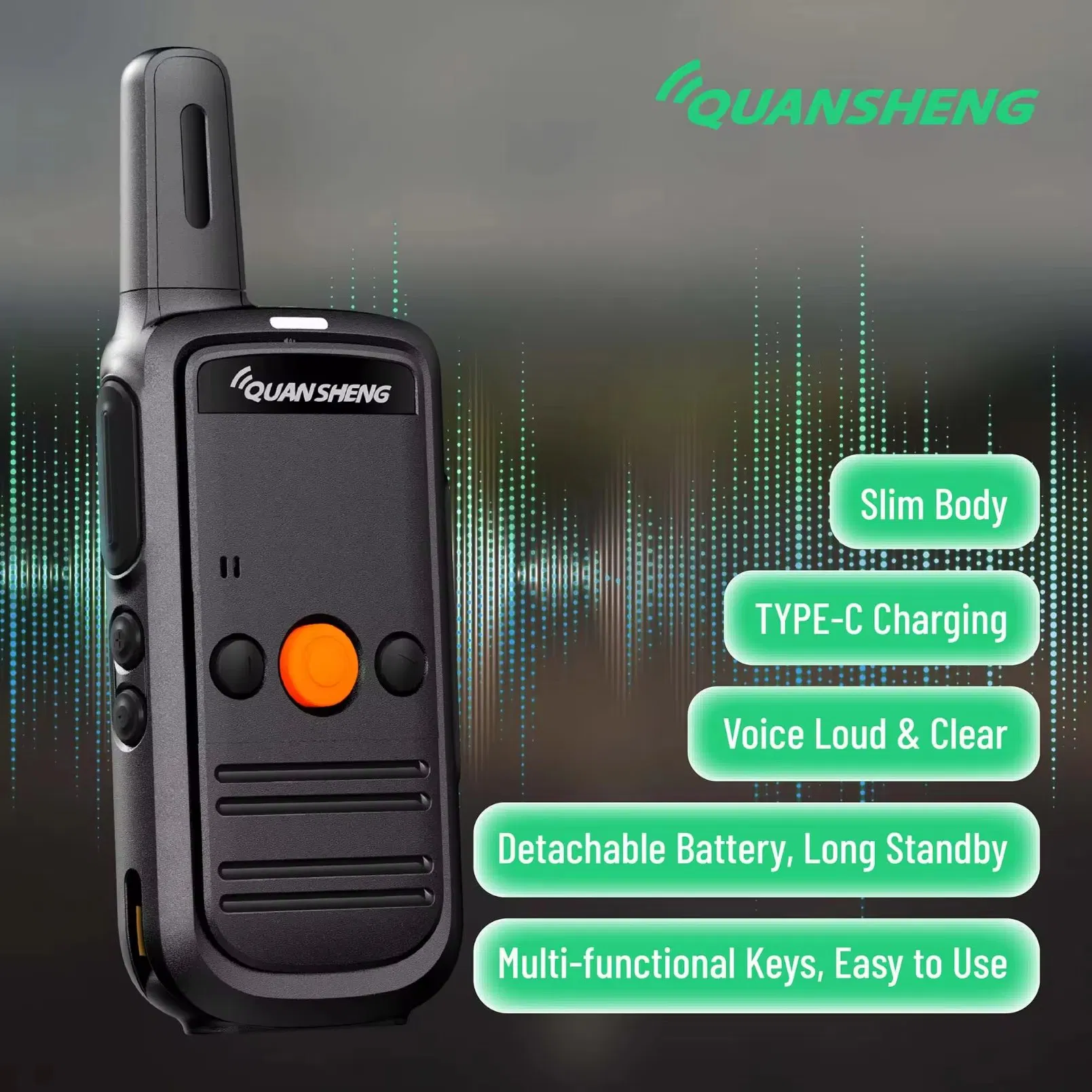 Портативная рация Quansheng TG-F1 3W с Type-C