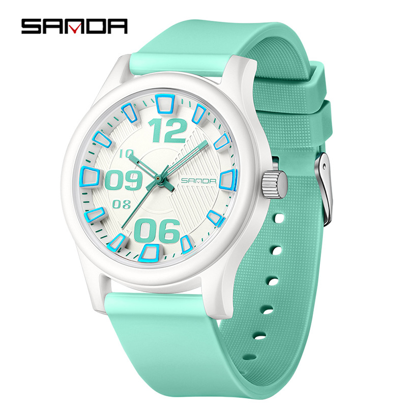Korean Style Fashion Watch 3D Dial Waterproof Minimalist Quartz Wristwatch for Students