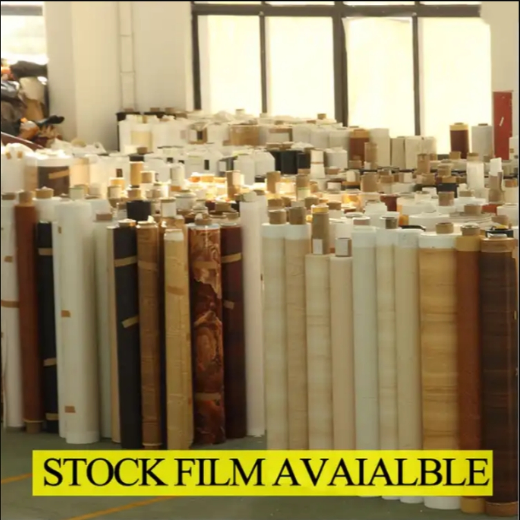 PVC Wood Grain Flat Lamination Decoration PVC Sheet for Furniture PVC Membrane Border Foil for MDF