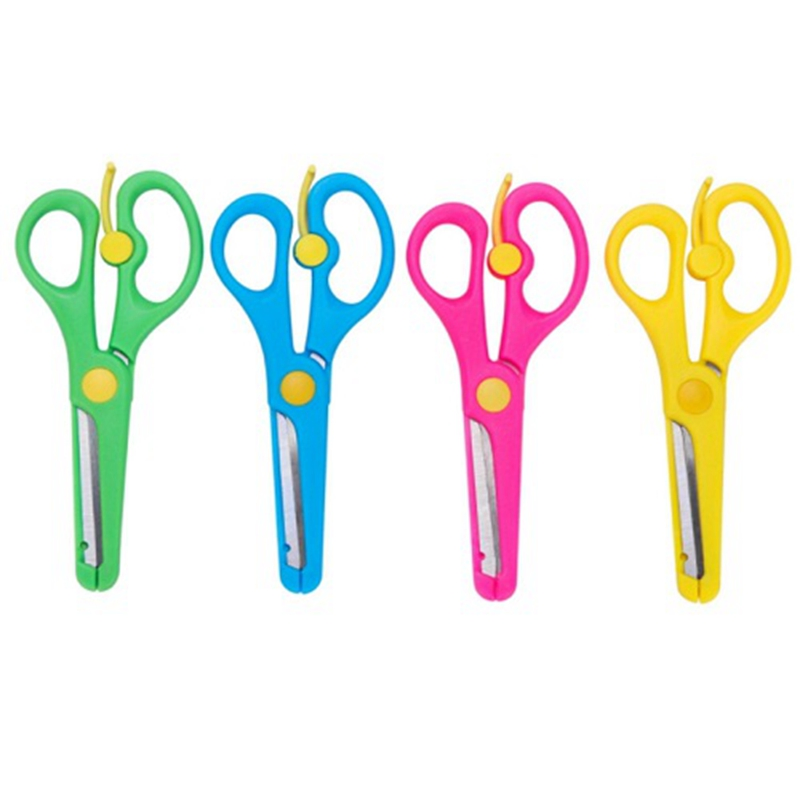 Colorful Statioery Scissors Child Safety Scissors Prevent Hand Injury DIY Photo Plastic Student Scissors Paper-Cutting Scissors