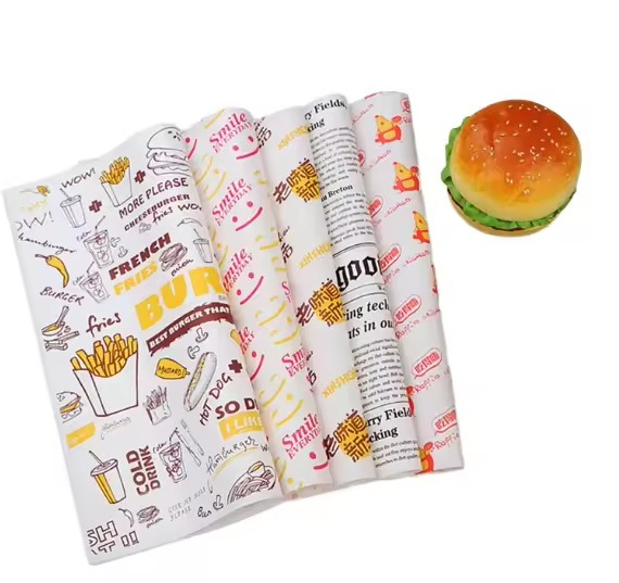 Eco Friendly Recyclable Stable Quality Fast Food Safe Hamburger Wrapping Paper