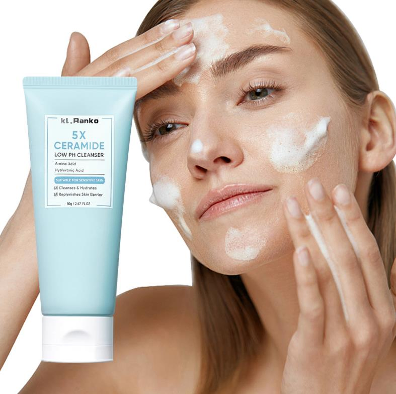 Online Wholesale Ready to Ship 5X Ceramide Low pH Cleanser Facial Wash Gentle Cleanser for Sensitive Skin 80ml Face Wash Sabun Cuci Muka Pembersih