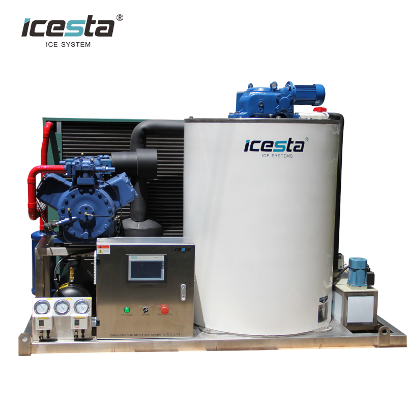 Industrial Small 10t Fully Stainless Steel Flake Ice Making Machine for Food Processing