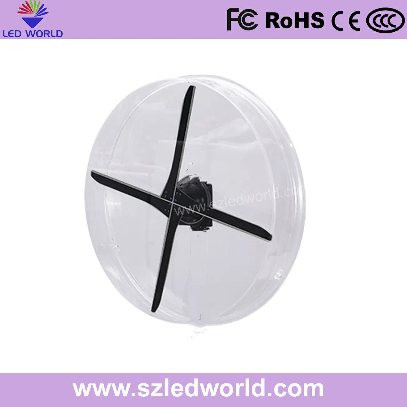100cm 3D Hologram LED Display Screen Ball Fan Without 3D Glasses
