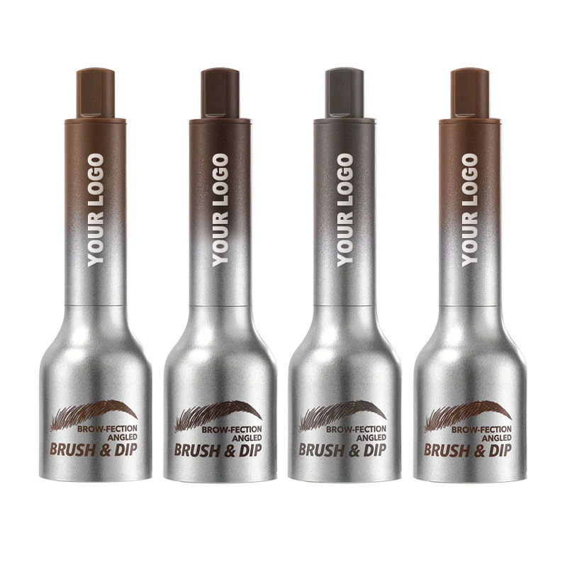 Brow-Fection DIP & Angled Brush Eyebrow Gel Dark Brown Eyebrow Private Label Brow Tint Enhancers