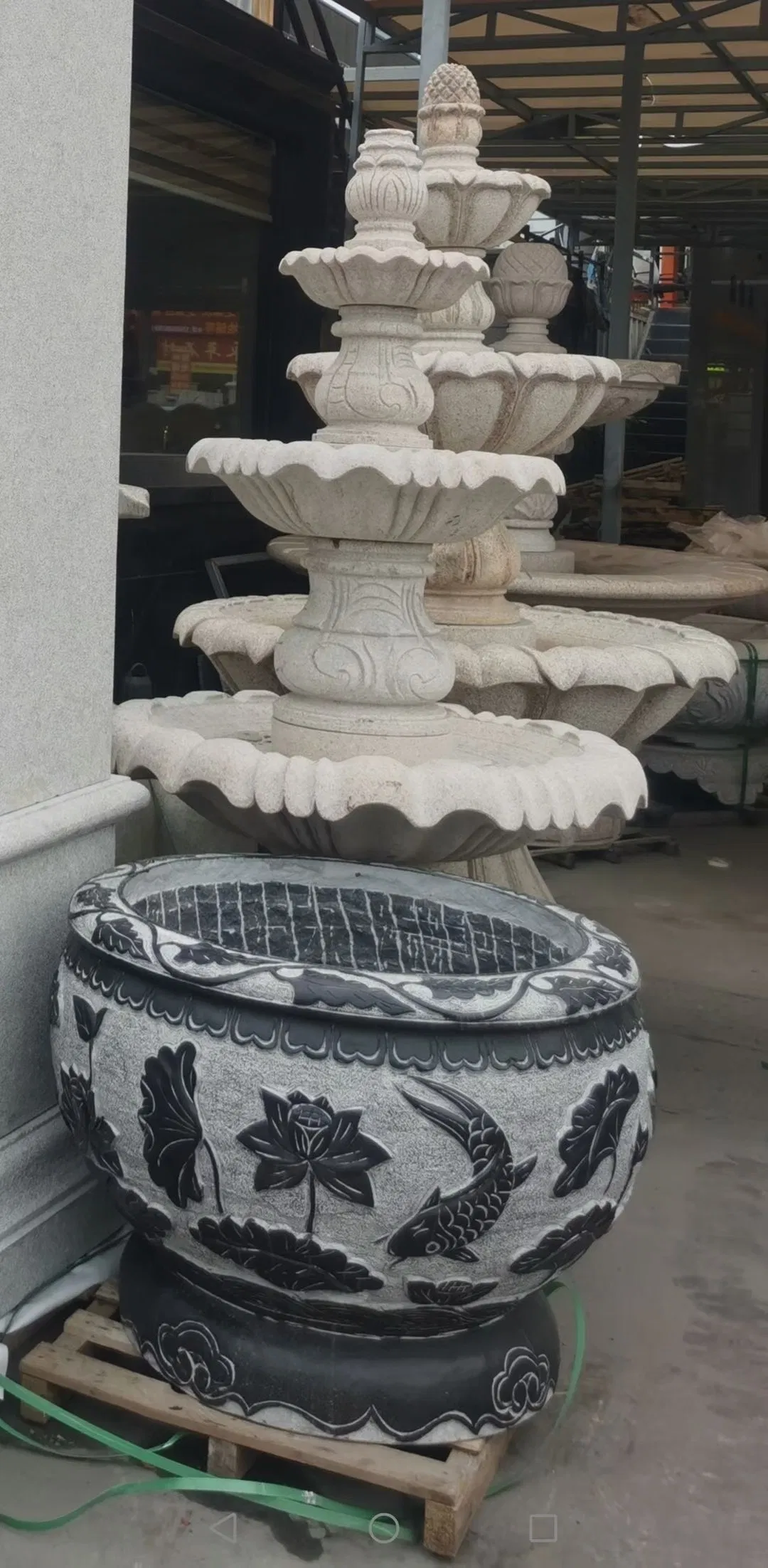 White Marble with Animal Fountain for Garden