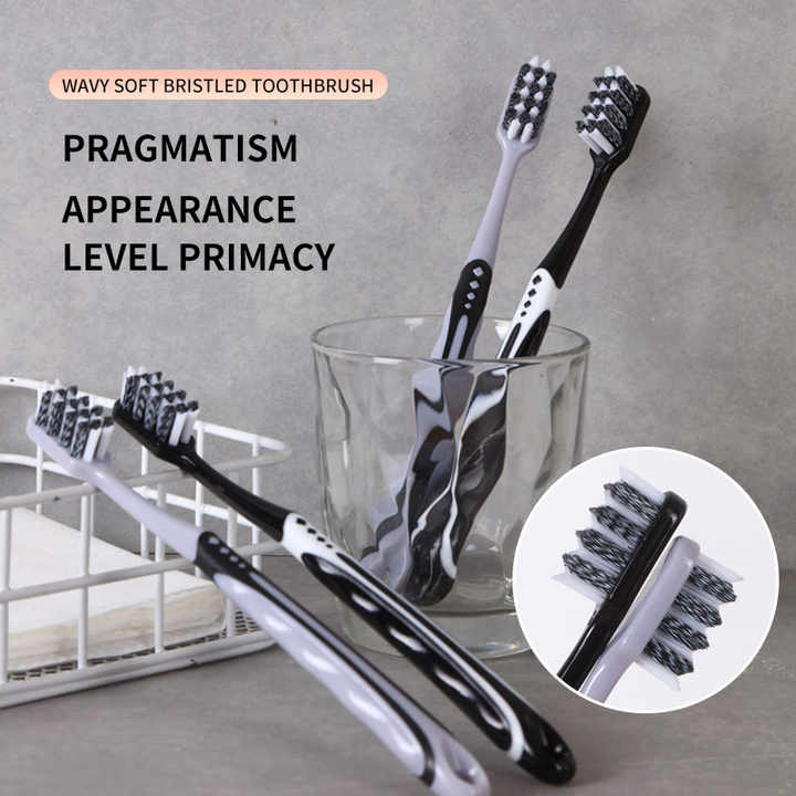 Adult Hard Toothbrush with Irregular Hole Spiral DuPont Bristles Toothbrush