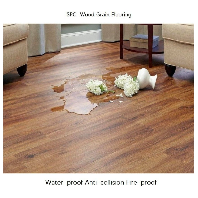 Home Decor Decoration Material Vinyl Stone/ Wood/ Marble Grain Antiskid Rvp Spc Floor Flooring Tile 7mm 184*1220mm