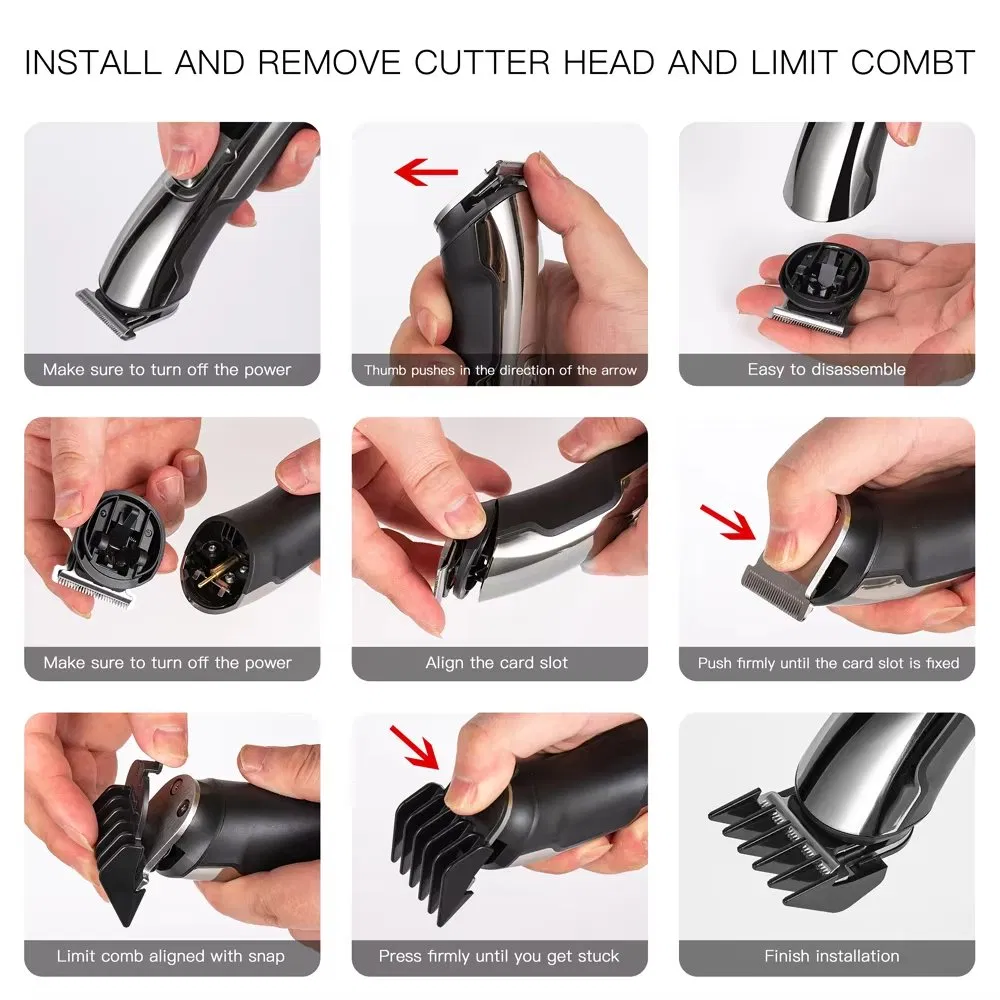 Rechargeable Body Super Grooming Hair Trimmer Kit Hair Clippers Cutting Set