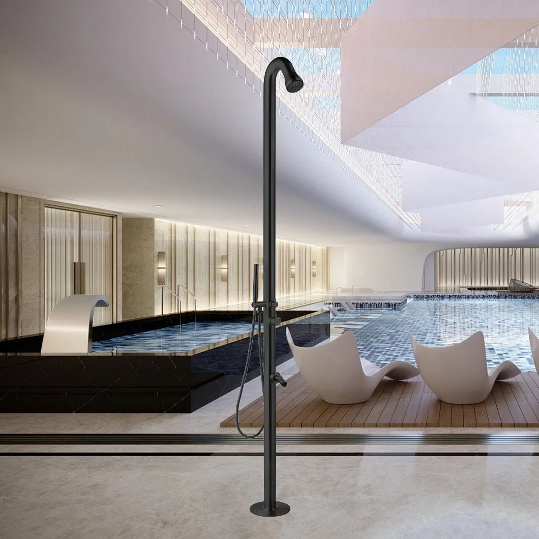 Matte Black Stainless Steel Outdoor Swimming Shower