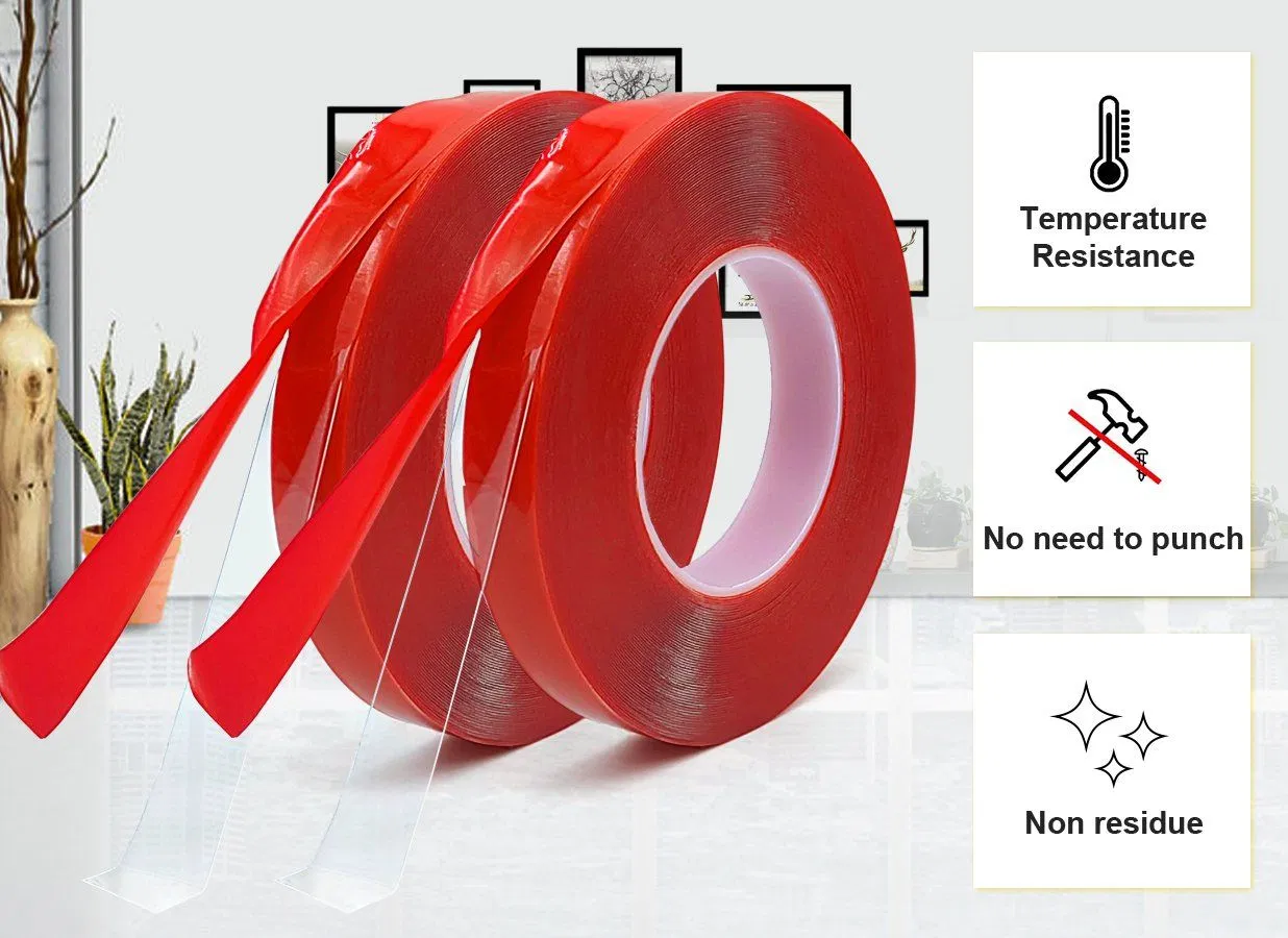 Ultra Clear Mounting Tape Transparent Acrylic Tape with General Purpose Acrylic Adhesive for Glass