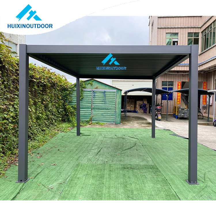 Sunscreen Motorized Louvered Roof Waterproof Canopy Sliding Aluminum Pergola Outdoor Awning