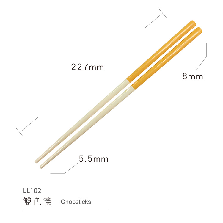 High Quality Double Color Melamine Chopsticks for Household Ware Restaurant
