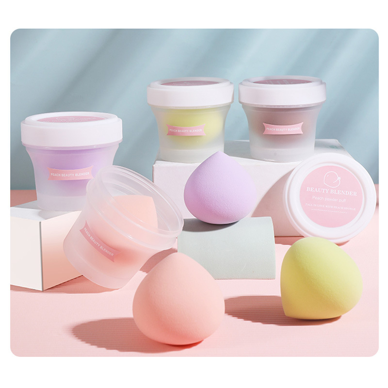 Beautichen Peach Design Makeup Sponge - Water Activated Non-Absorbent Cosmetic Sponge in Box, Latex-Free Beauty Puff (Factory Direct)