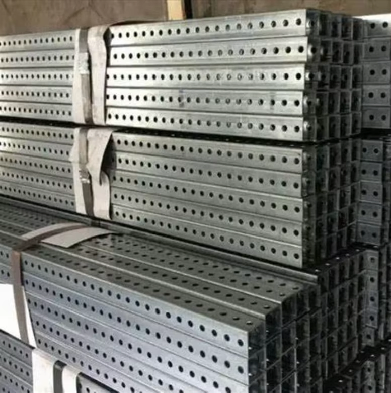 2.0mm 2.5mm Telescopic Galvanized Perforated Steel Pipe Square Traffic Sign Post, 6-Foot Safety Sign Post