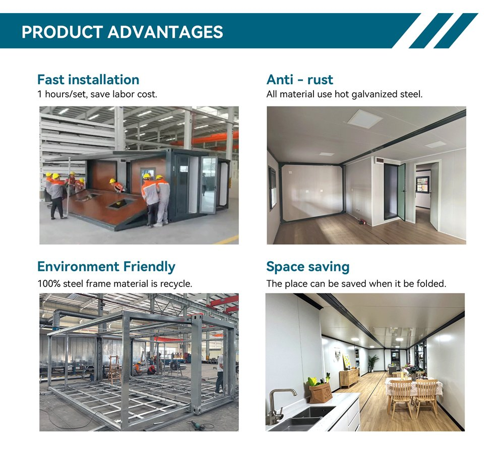 Manufacturer 2 Bedroom with Kitchen Bathroom Container House Modular Prefab Portable House Vessel House Prefabricated House