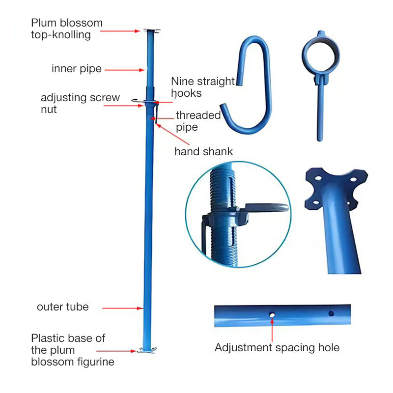 China Factory Custom Size Durable Adjustable Telescopic Steel Scaffolding Props