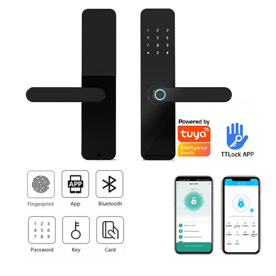 Intelligente Biometric Digital Combination Fingerprint Password Tuya WiFi Smart Door Lock
