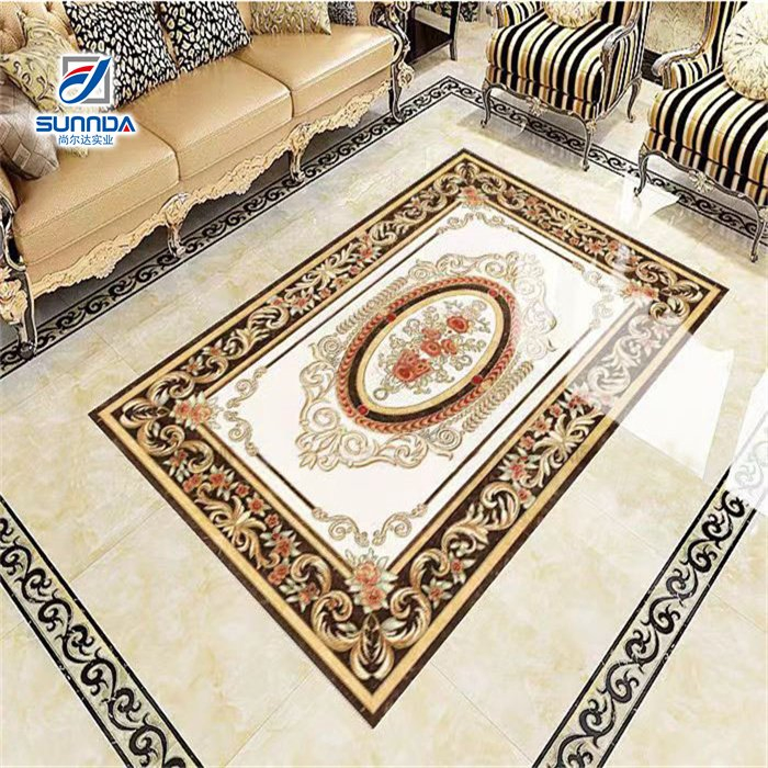 Plated Gold Carpet Floor Tiles Glazed Polsihed Porcelain Flower Marble Designs Custimized Foshan Quality