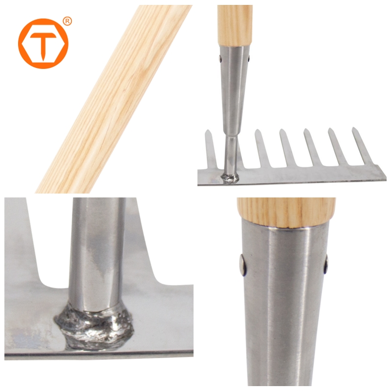 129cm Heavy Duty Bow Rakes 12 Teeth Stainless Steel Garden Rake for Loosening Soil Leveling Mulch Gathering Leaf