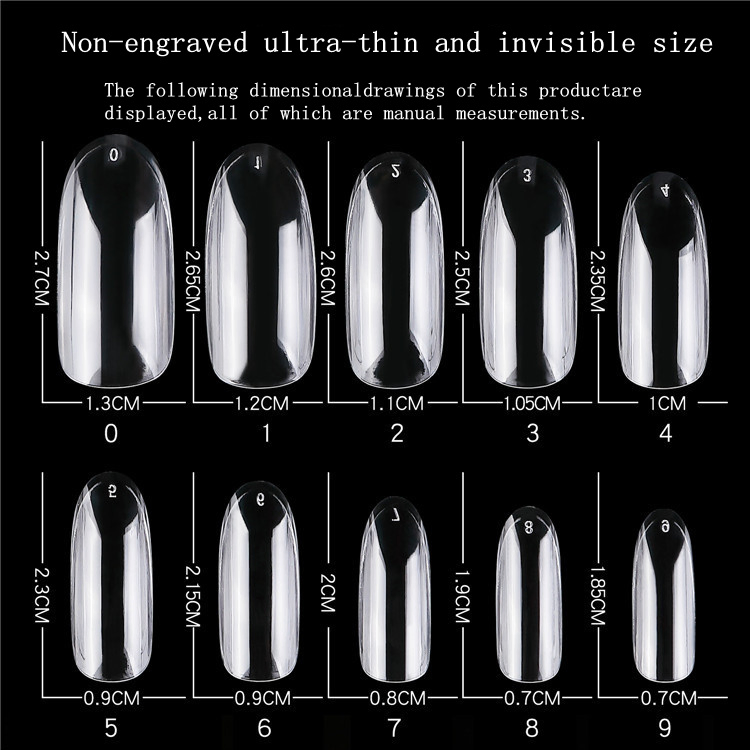 500PCS/Box Nail Tips Coffin False Nails Long Clear Natural Fake Nail Art Tips Seamless Full Cover Manicure Nail Tips