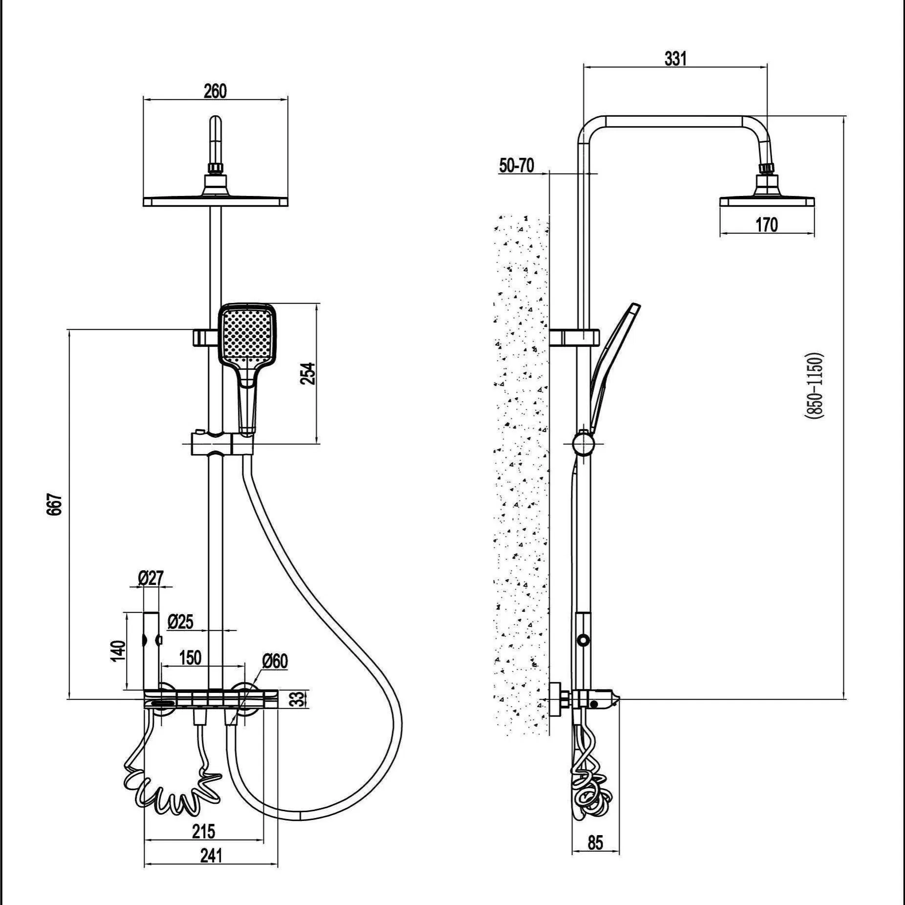 Premium Bathroom Shower Set with Luxury Rainfall Faucet and Mixer