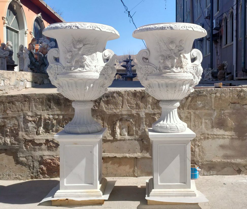 Natural Garden Stone Planter&White Marble &Granite Stone Flower Pot