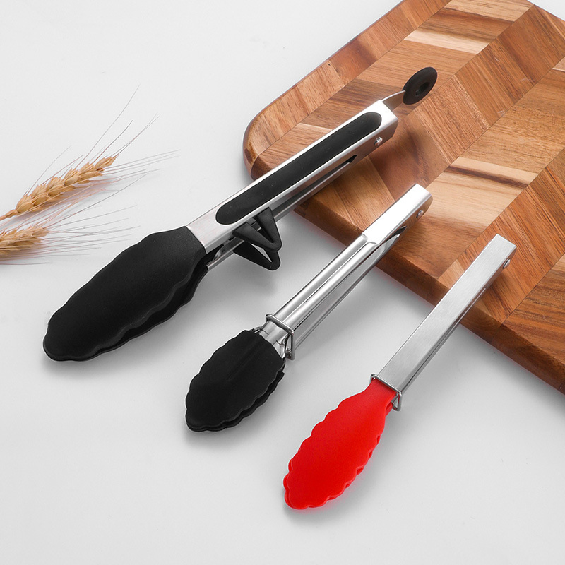 Stainless Steel Heat Resistant Kitchen Tongs for Cooking Non Scratch Silicone Tip for Pans