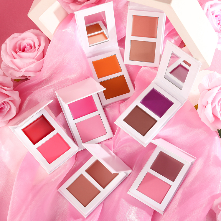 Face Cheek Blush Double Color High Pigment Blush