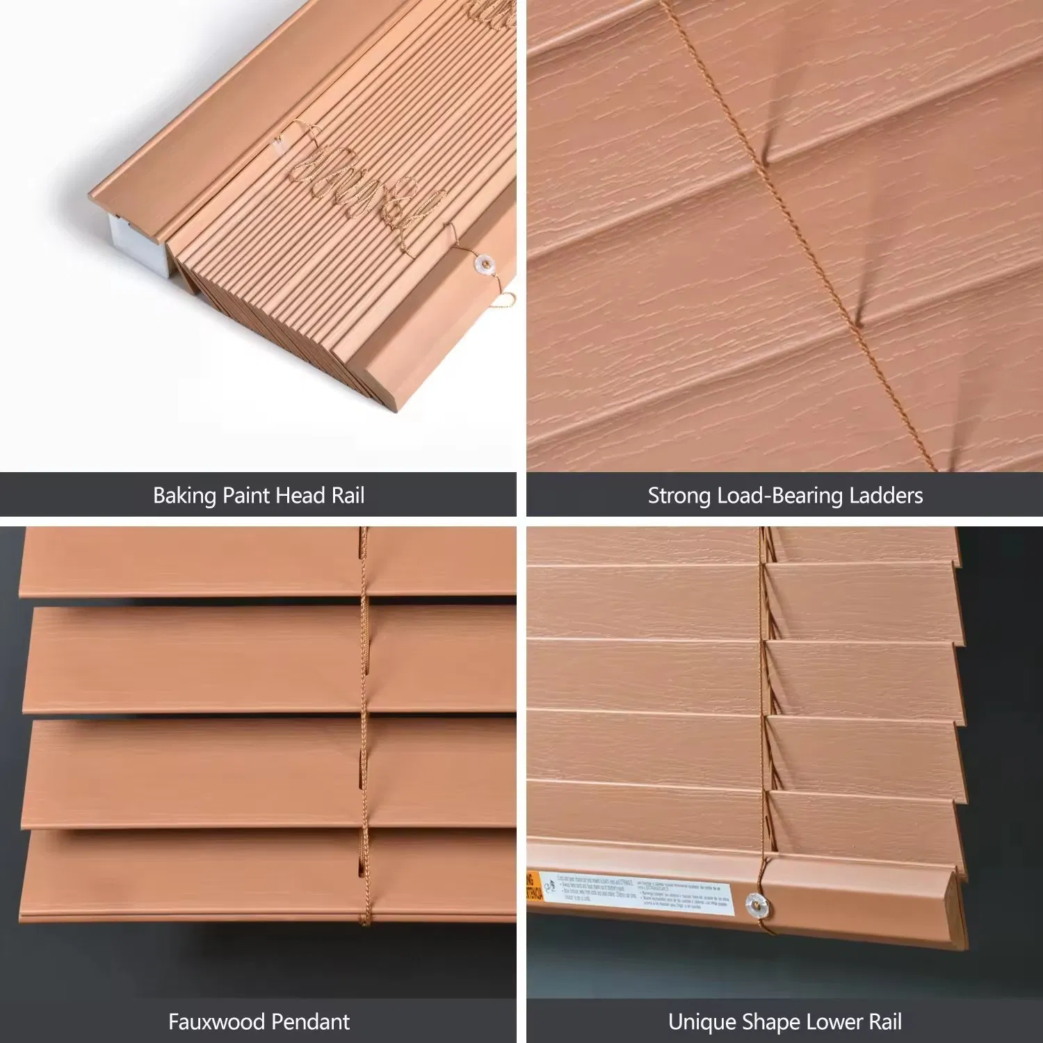 Factory Wholesale Wood Slat Blinds Components PVC and Wooden Blinds for Windows