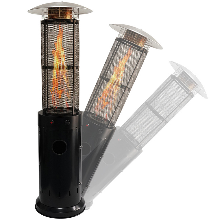 Easy Install Certified Iron Plastic Spray Portable Outdoor Gas Pyramid Patio Heater with Quartz Lamp
