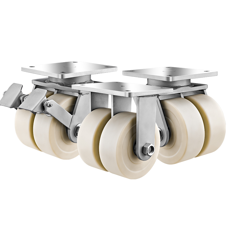 4/5/6/8/10/12" Extra Heavy Duty High Loading industrial Caster PU/Nylon/Solid Steel Twin Wheel Caster