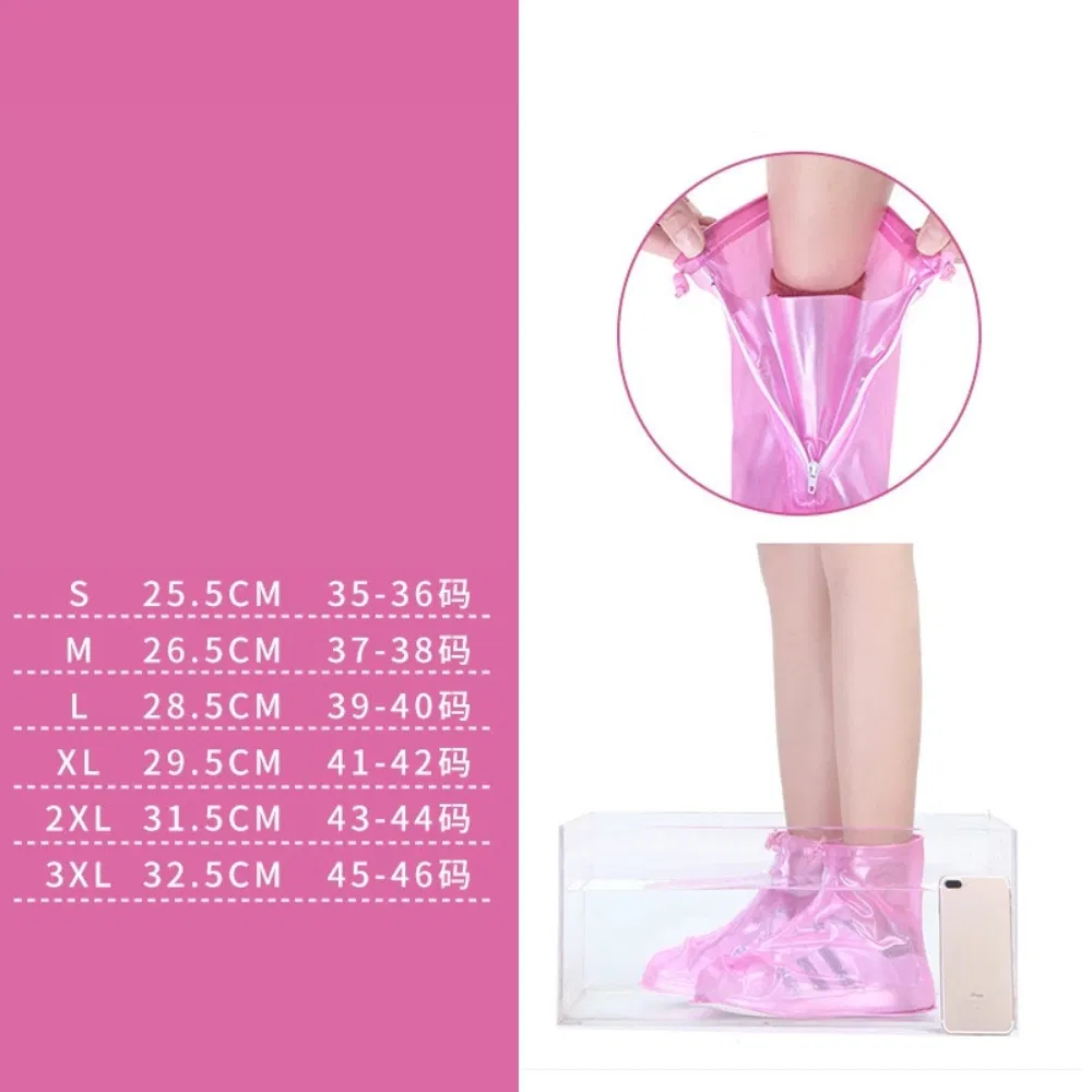 Waterproof Rain Shoe Covers, Reusable Foldable Overshoes, Resistant Rain Ankle High Top Boots Non-Slip Washable Bl23276