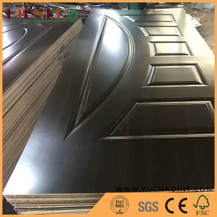 Wood Veneer/ Melamine Paper Moulded MDF/Plywood Door Skin