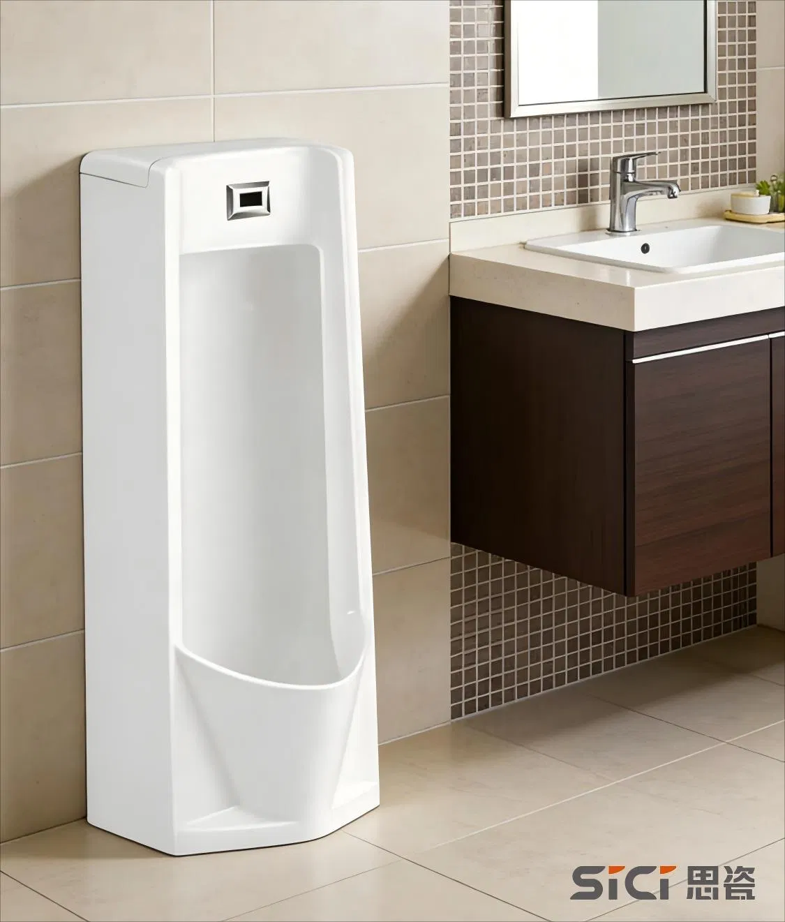 Ceramic Toilet Floor-Standing Urinal Porcelain Sanitary Ware Bathroom Water Saving Men Urinal