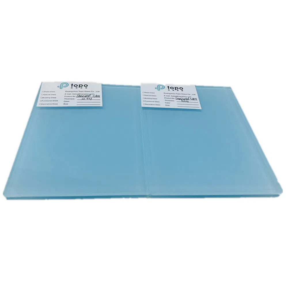 8.38mm 10.76mm Light Blue Laminated Glass in Guangzhou (LG-TP)