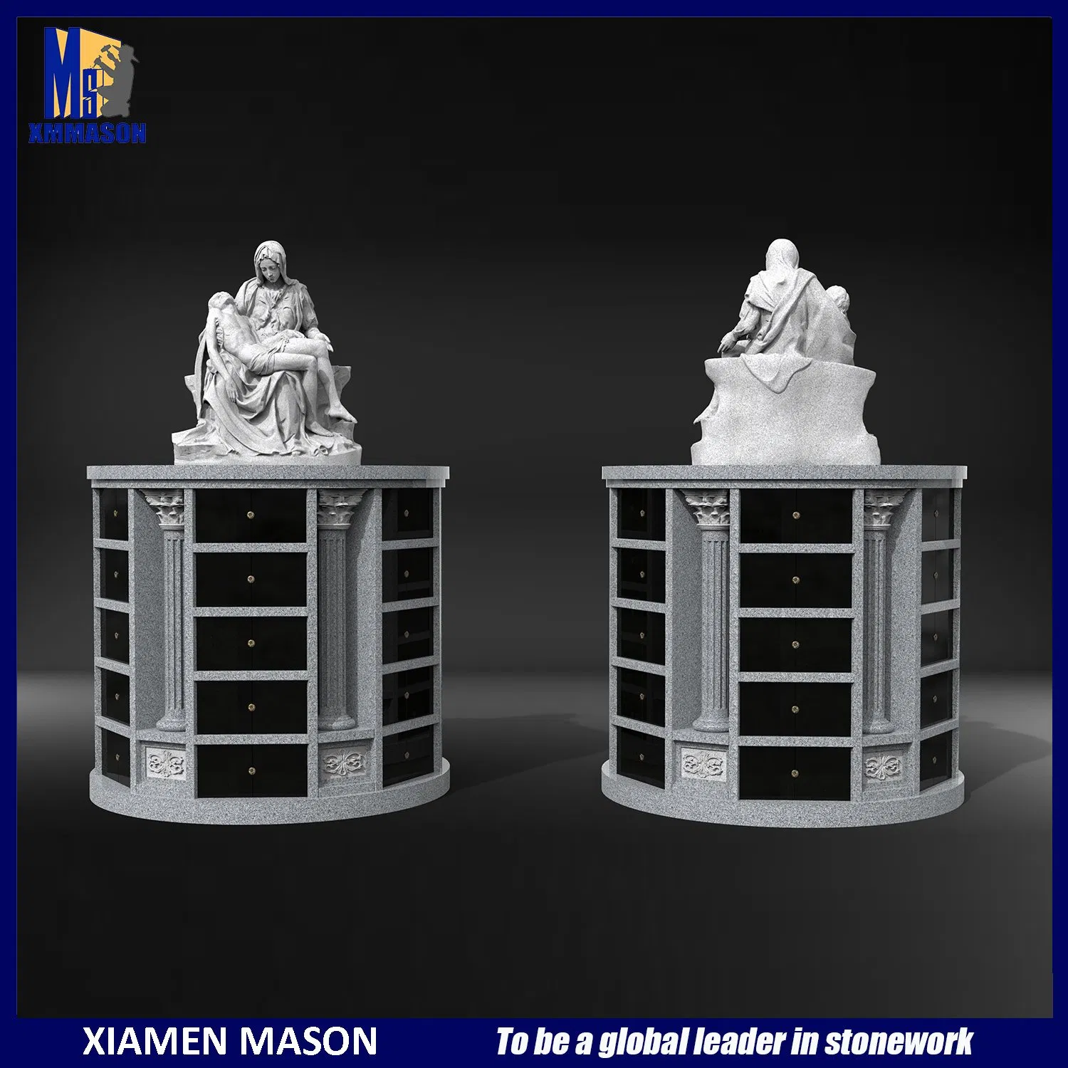 Customized American Simple Standard Columbarium 48 Niches All Colors Available Mausoleum