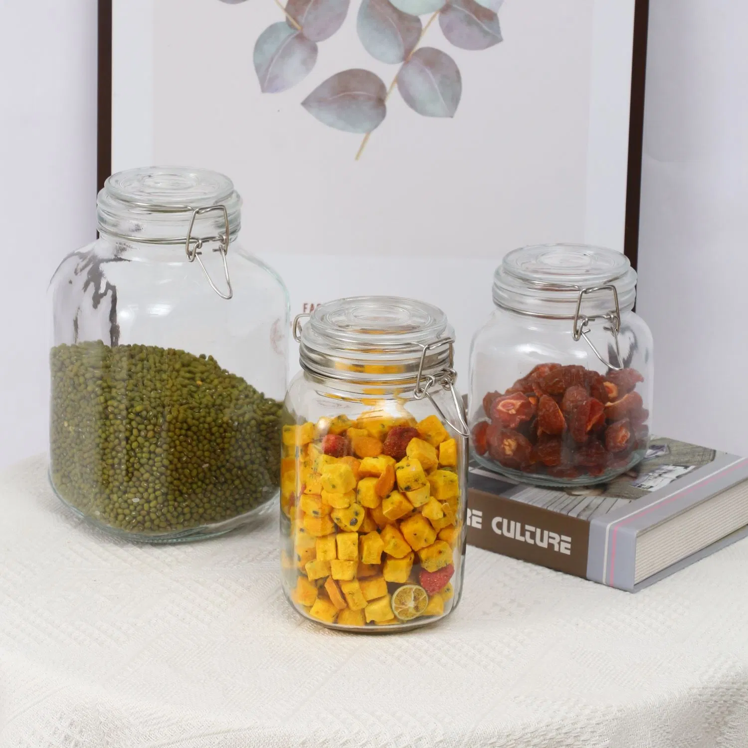 Стеклянные банки для хранения продуктов с герметичной крышкой