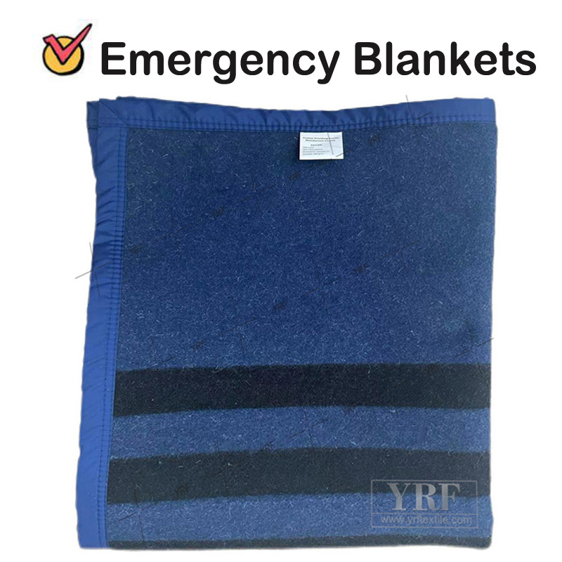 Warfare Blanket 50% Wool Grey Blue Camp Blanket Waterproof Fireproof Logo 600g 150X200cm Emergency Relief Shelter Isolation Thermal Blanket