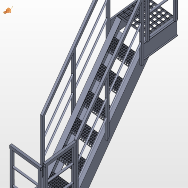 Customized Manufacturer of High-Strength Industrial Stairs Contemporary Stainless Steel Staircase