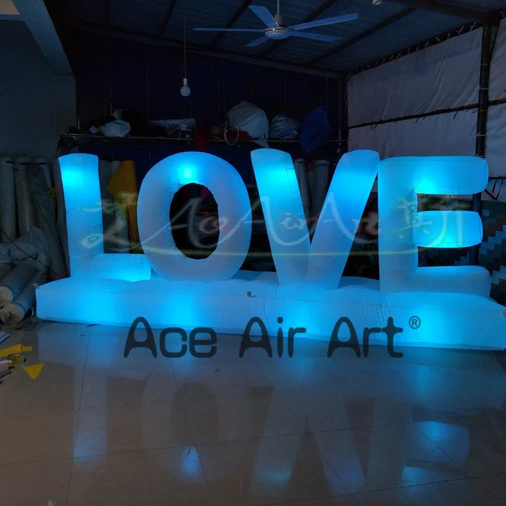 Romantic Giant Inflatable Love Letter with LED Lights for Wedding Party Event Stage Valentine's Day Decoration
