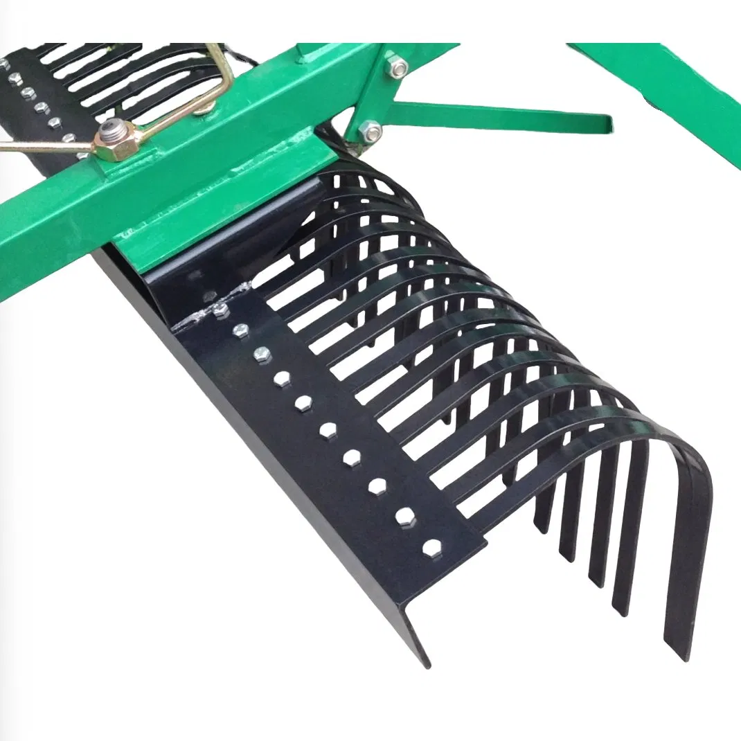 Rubber-Wheeled Tractor Power Lawn Hay Rake Landscape Tines Steel Weeding Grass Rake Bow Steel Grabber Rake for Garden Leaf