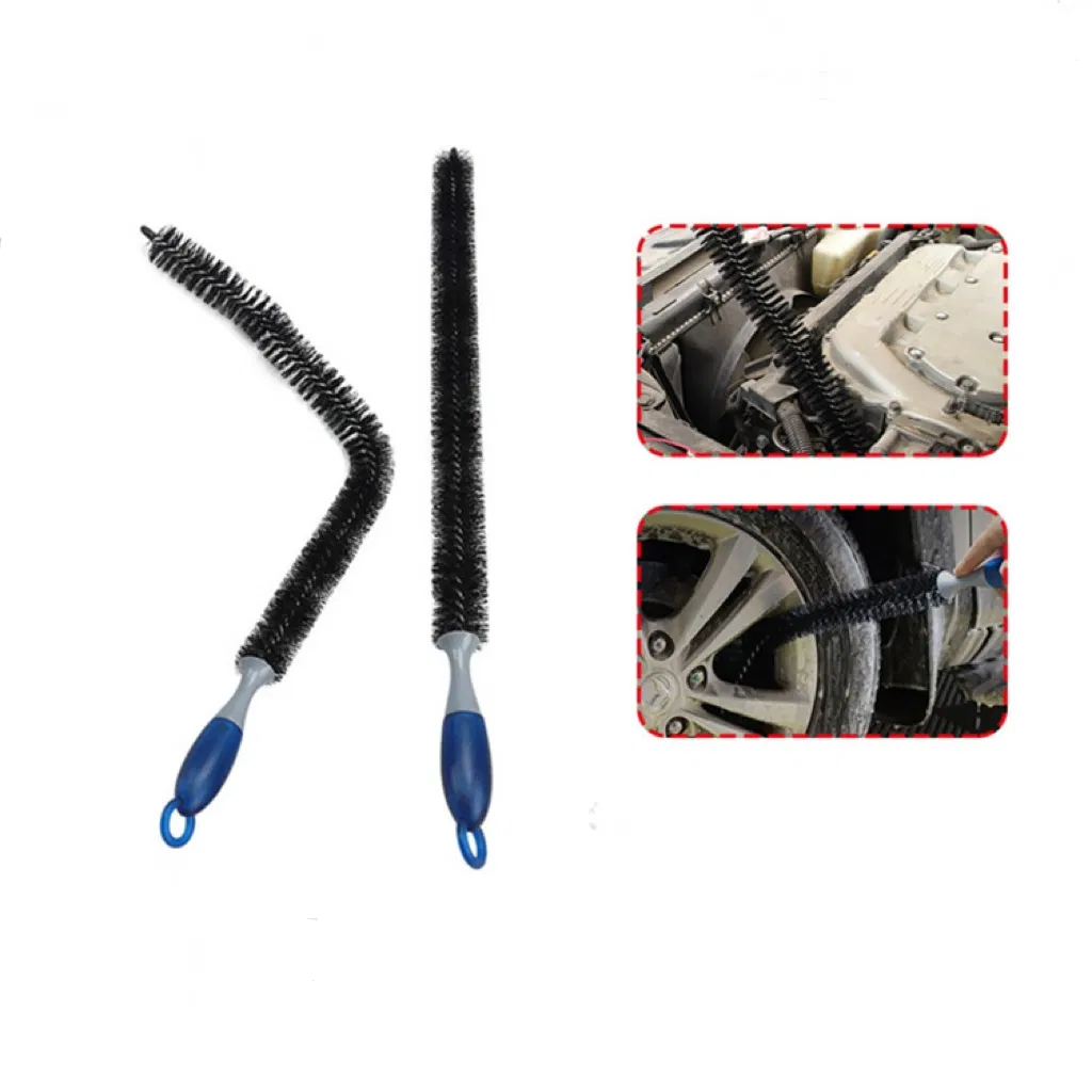 Щетка для чистки двигателя автомобиля с синей щетиной