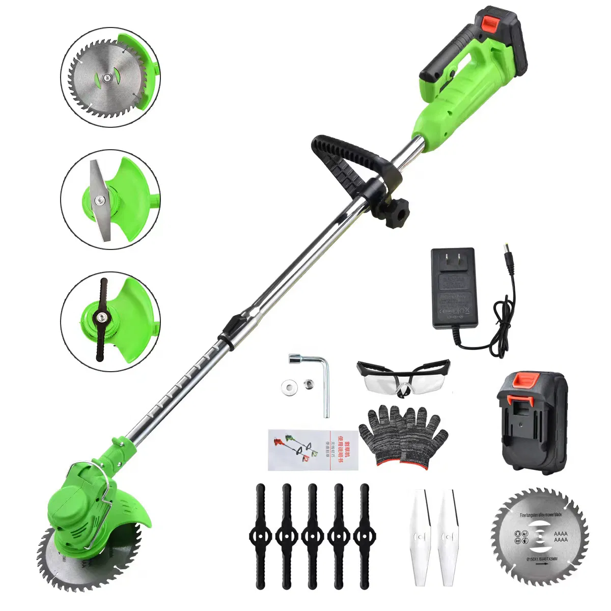 500W Brushless Motor Hand Push Lawn Mower Electric Grass Trimmer Machine Brush Cutter with Wheels for Garden