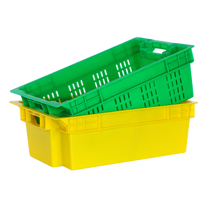 Ready to Ship Heavy Duty PP Vented Mesh Durable Distribution Logistic Stackable Nestable Fruits Vegetable Plastic Tote Crate