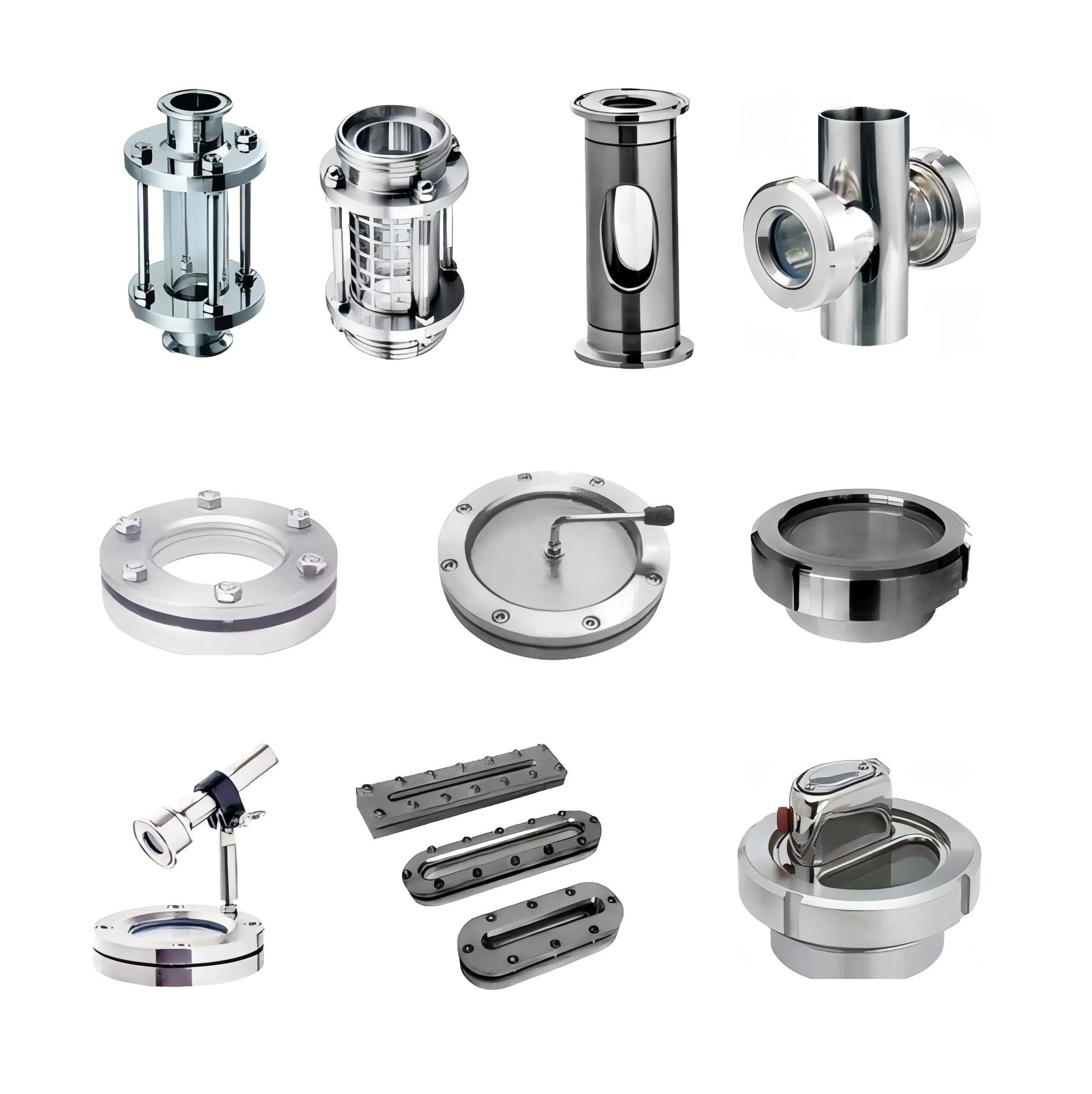 Food Grade Circular Union Sight Glass Fitting with Light