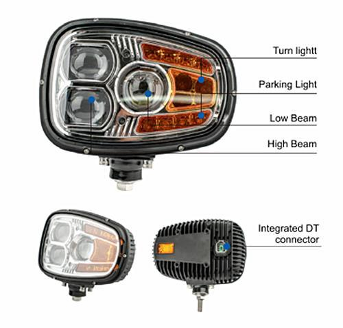 Anti-Freeze Heated LED Snow Plow Headlight IP67