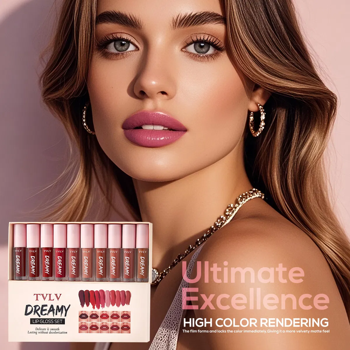 Dreamy Matte Silk Lip Gloss Set - 10 Vibrant Flavors