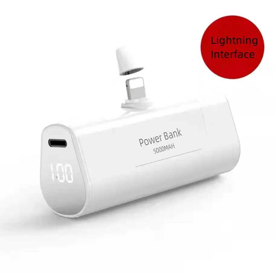 5000mAh Power Bank Mini Fast Charging Capsule Digital Display Mobile Power Supply