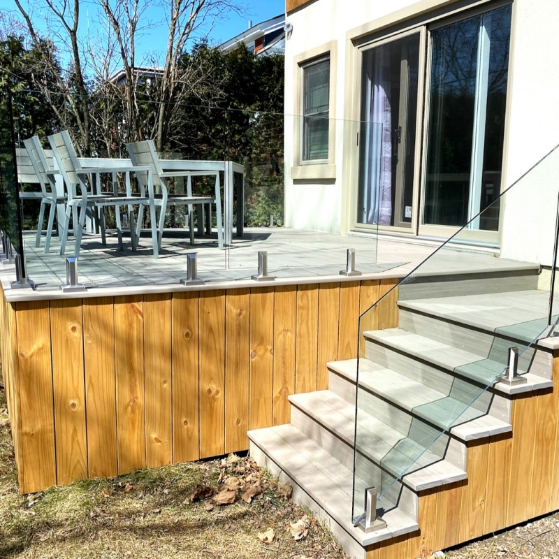 Exterior Stainless Steel 316 Spigot Stair Glass Balustrades